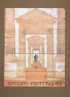 Spoleto Festival - Original Offset- und Lithographie von Mario Ceroli - 1983