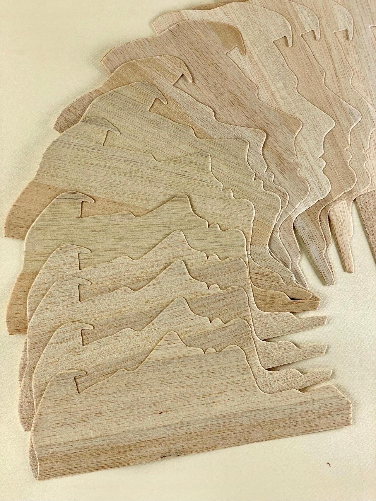 1970's Large Italian Pop Art Mario Ceroli Arte Povera Sculpture Collage in Wood For Sale 11