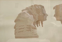 1970's Gran Escultura Pop Art Italiano Mario Ceroli Arte Povera Collage en Madera