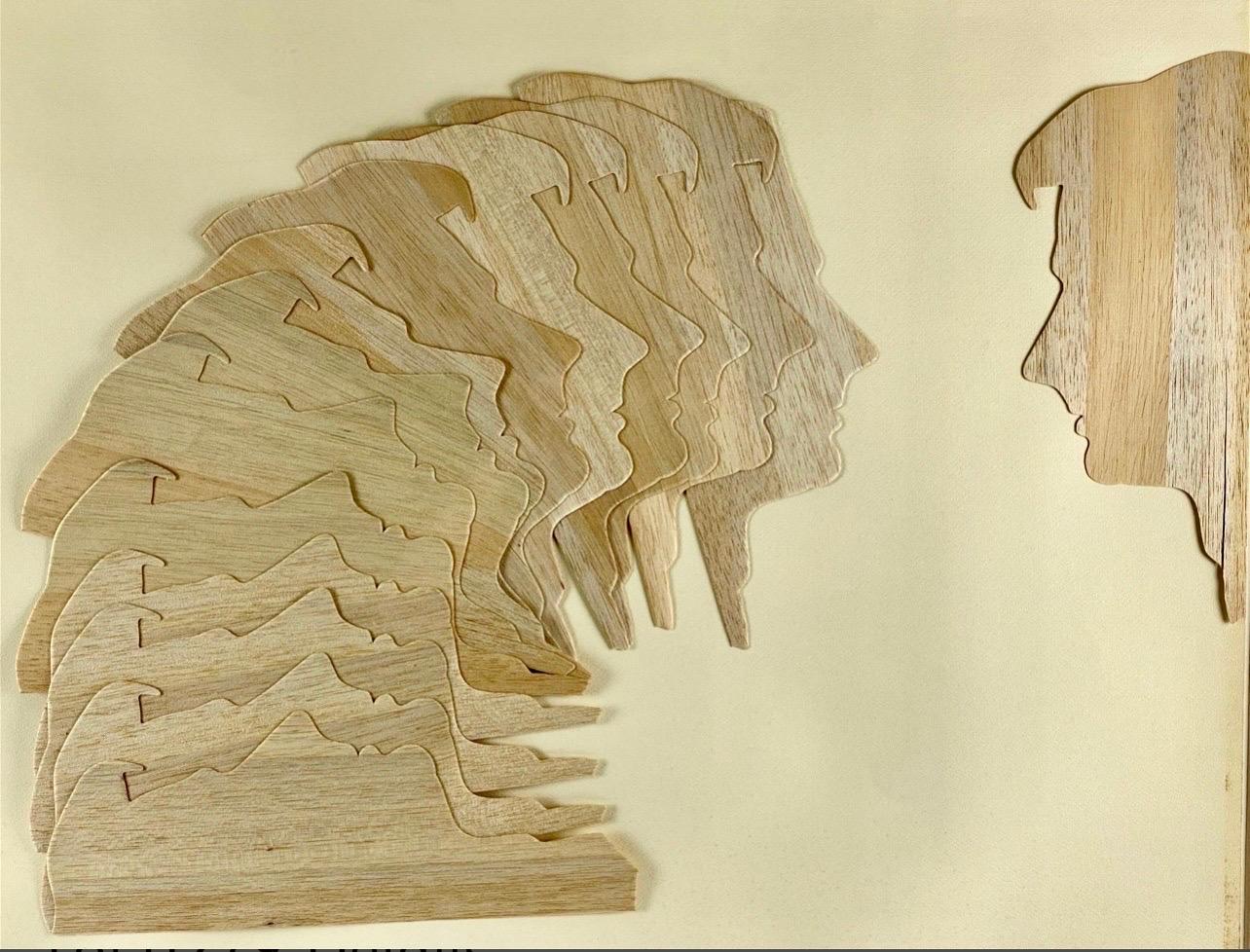 Grande scultura Pop Art italiana del 1970 Mario Ceroli Arte Povera in Wood