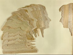 Grande scultura Pop Art italiana del 1970 Mario Ceroli Arte Povera in Wood