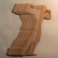 Pannello di legno moderno firmato da Mario Ceroli