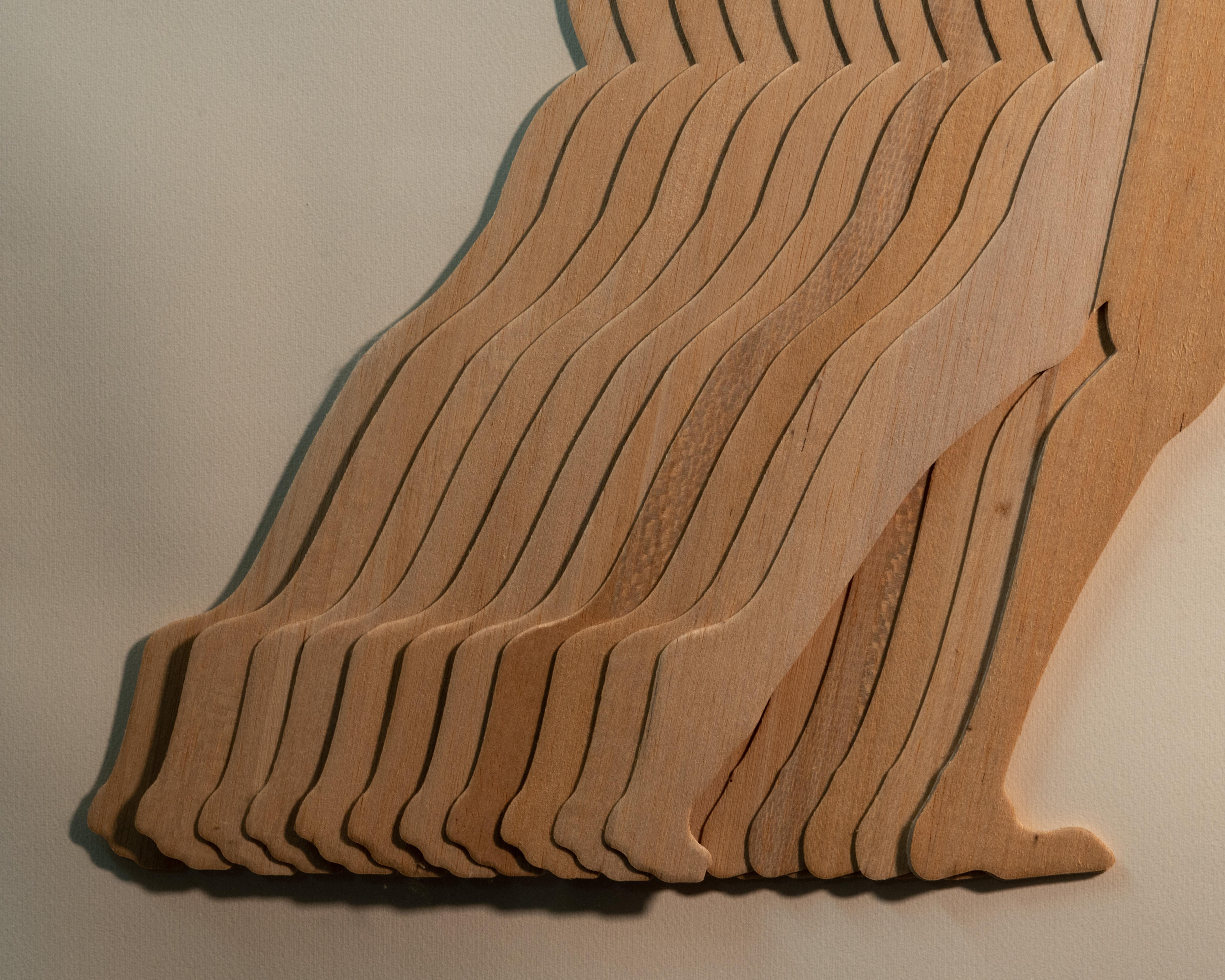 Italian Modern Mario Ceroli Signed Wooden Panel For Sale