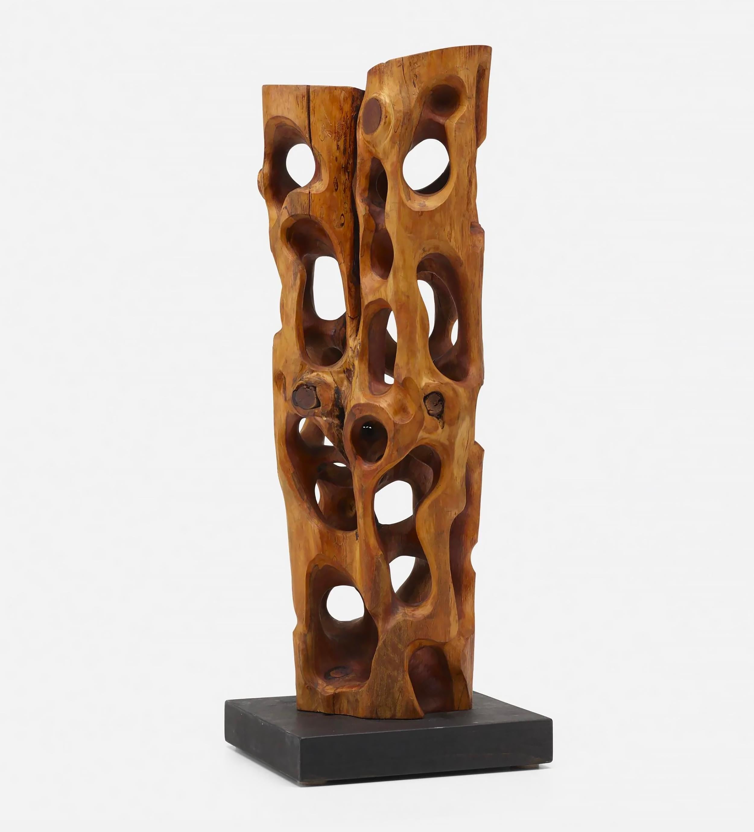 Mario Dal Fabbro Abstract Sculpture - Untitled Carved Wood Sculpture - Driftwood