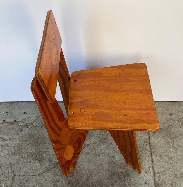 Mario Dal Fabbro Child's Chair in Plywood In Good Condition For Sale In New York, NY