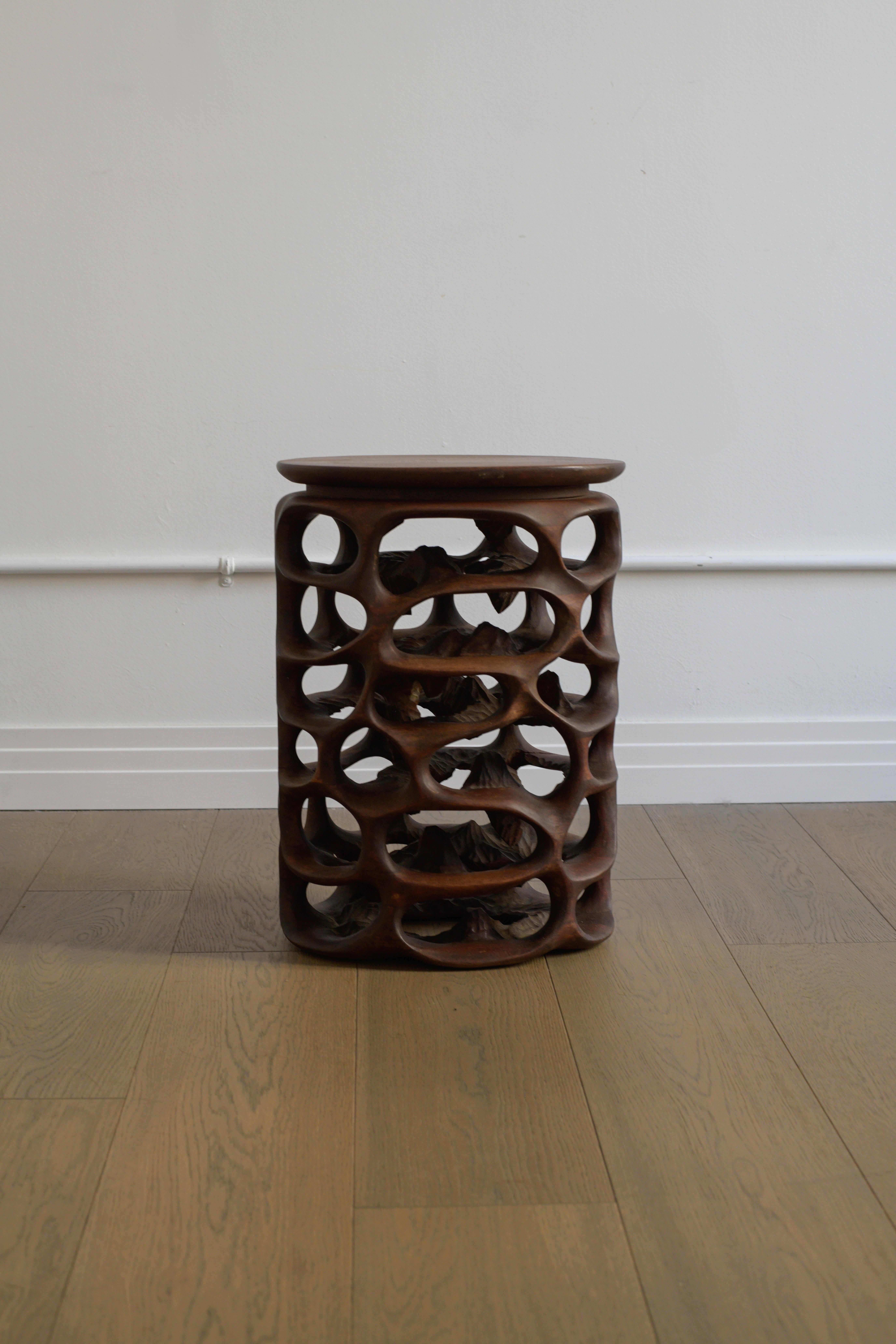 1979 Occasional Table from Mario Dal Fabbro. Carved from wengé and mahogany and acquired directly from the artist. Incised signature and date to base '1979 Mario Dal Fabbro'.

Good vintage condition with age commensurate wear, including some scuffs