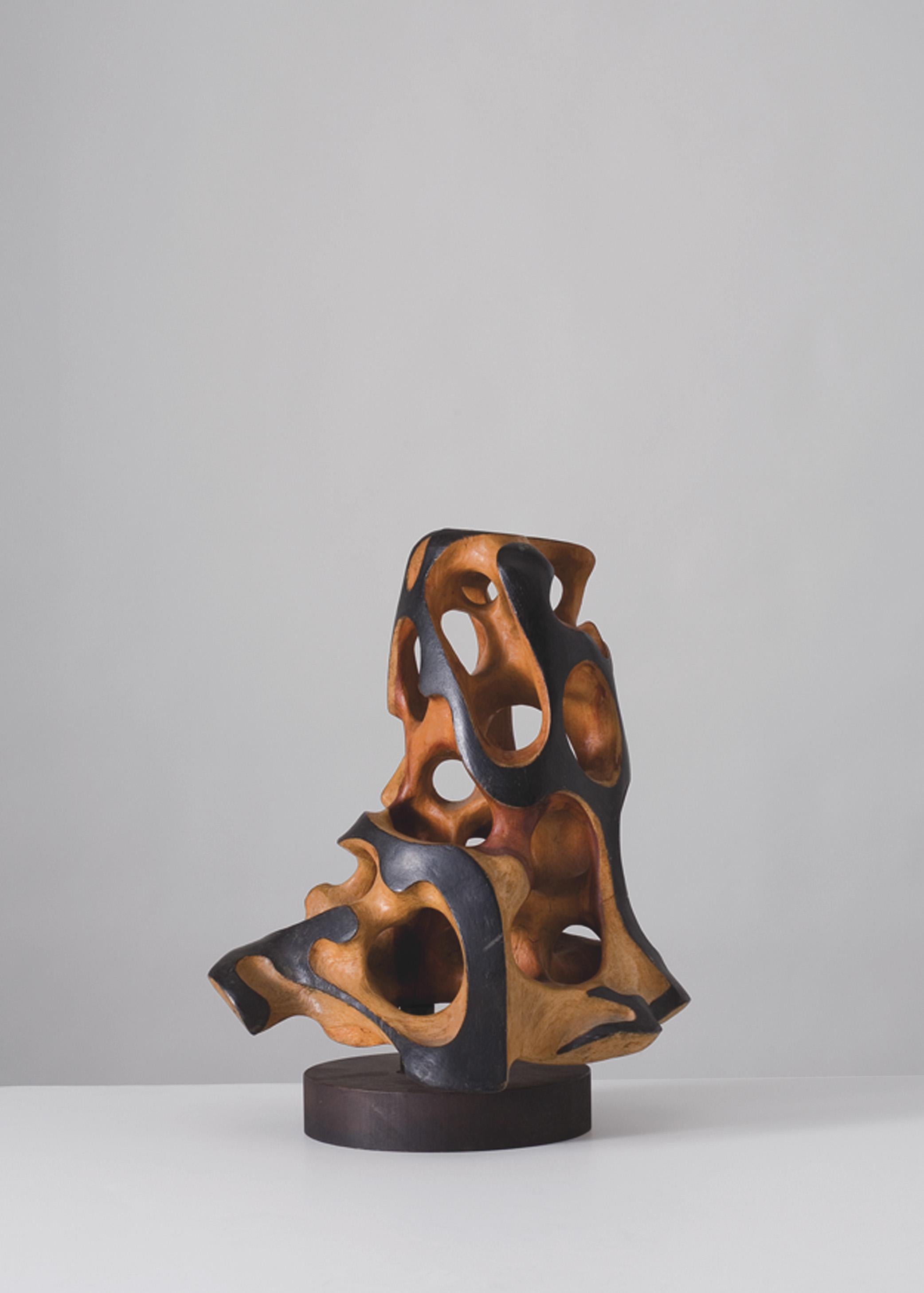 Carved Mario Dal Fabbro Wood Sculpture, United States, 1986 For Sale