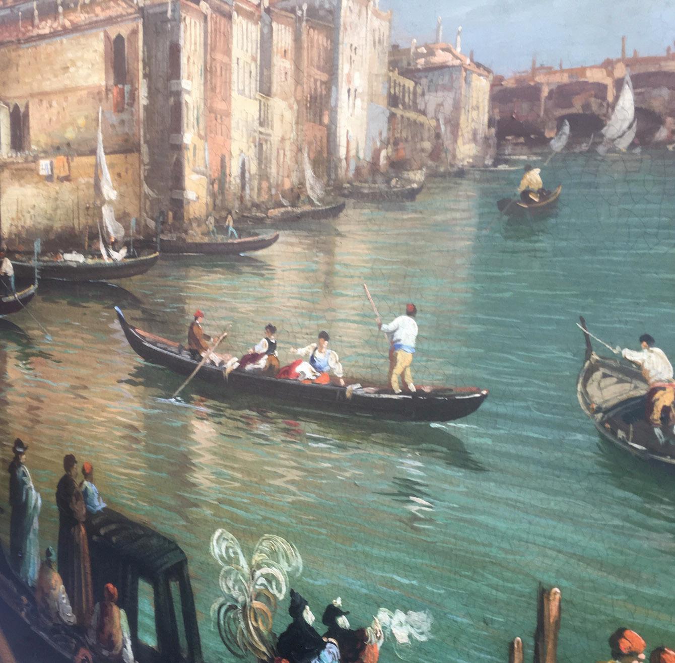 VENICE - À la manière de Canaletto - Peinture à l'huile sur toile - Paysage italien en vente 6