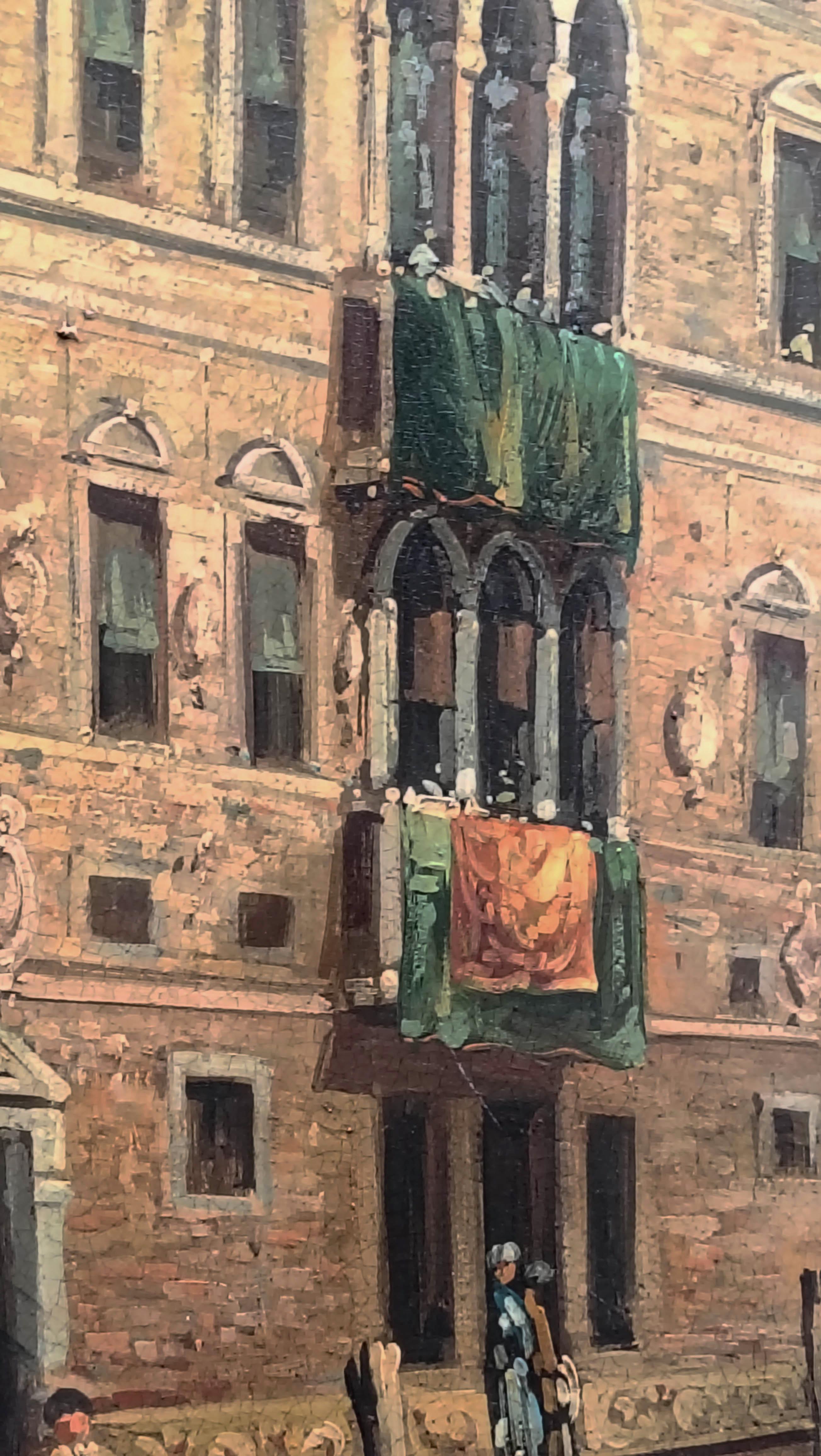 VENICE - À la manière de Canaletto - Peinture à l'huile sur toile - Paysage italien en vente 14