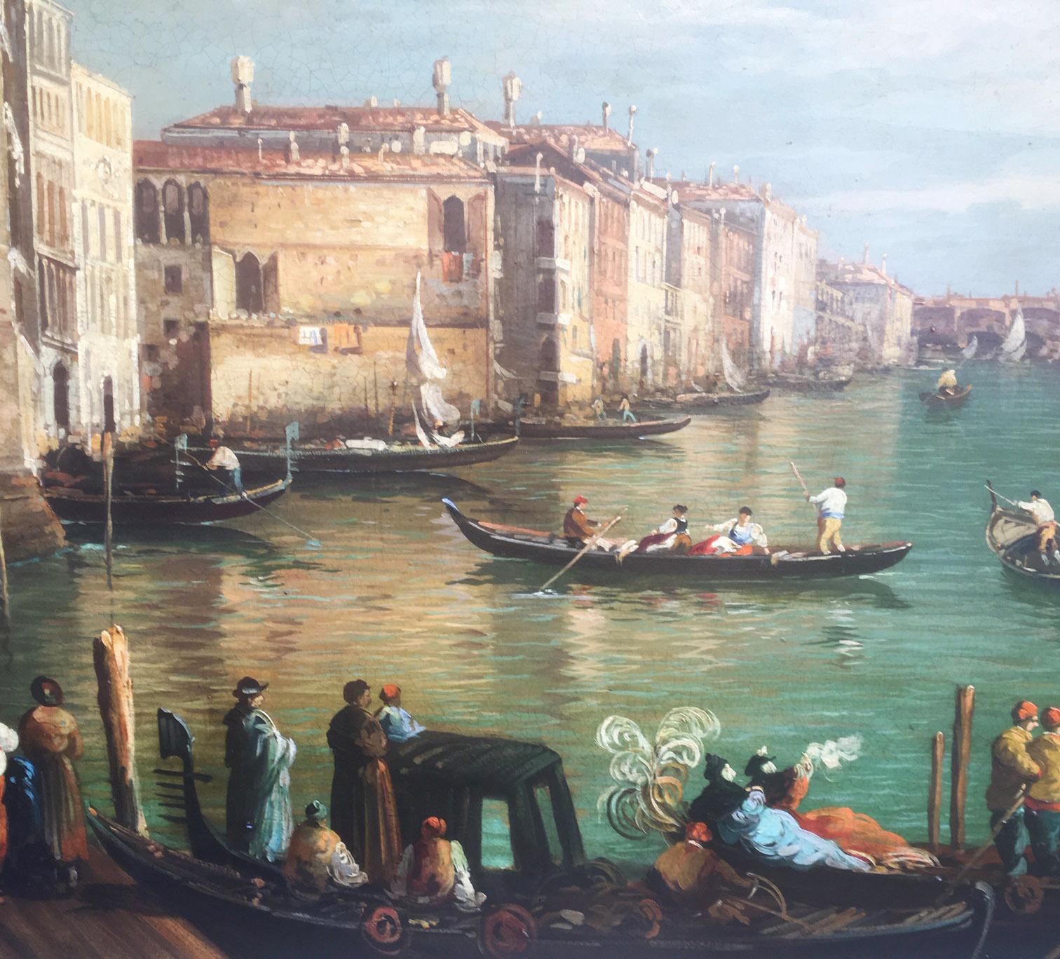 Venice - Mario De Angeli - Italia 2008 - Oil on canvas cm. 75x150. 

Mario De Angeli's canvas is an extraordinary work of Italian landscape painting. 
They are inspired by the landscape painting of Luca Carlevarijs, Canaletto's master, who dominated