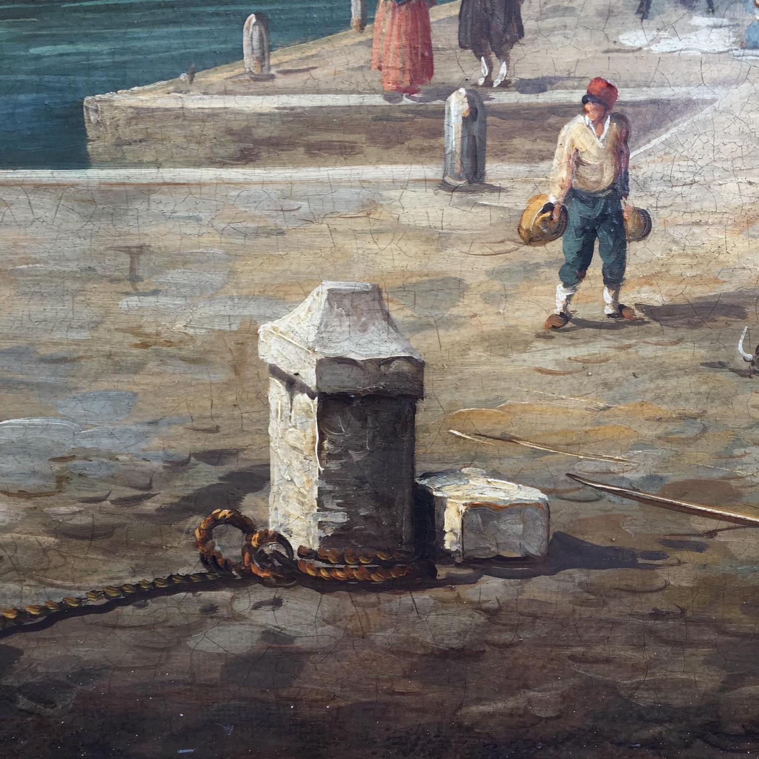 VENICE-In the Manner of Canaletto - Peinture à l'huile sur toile - Paysage italien en vente 2