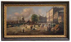 VENICE-In the Manner of Canaletto - Italian Landscape Oil on Canvas Painting 