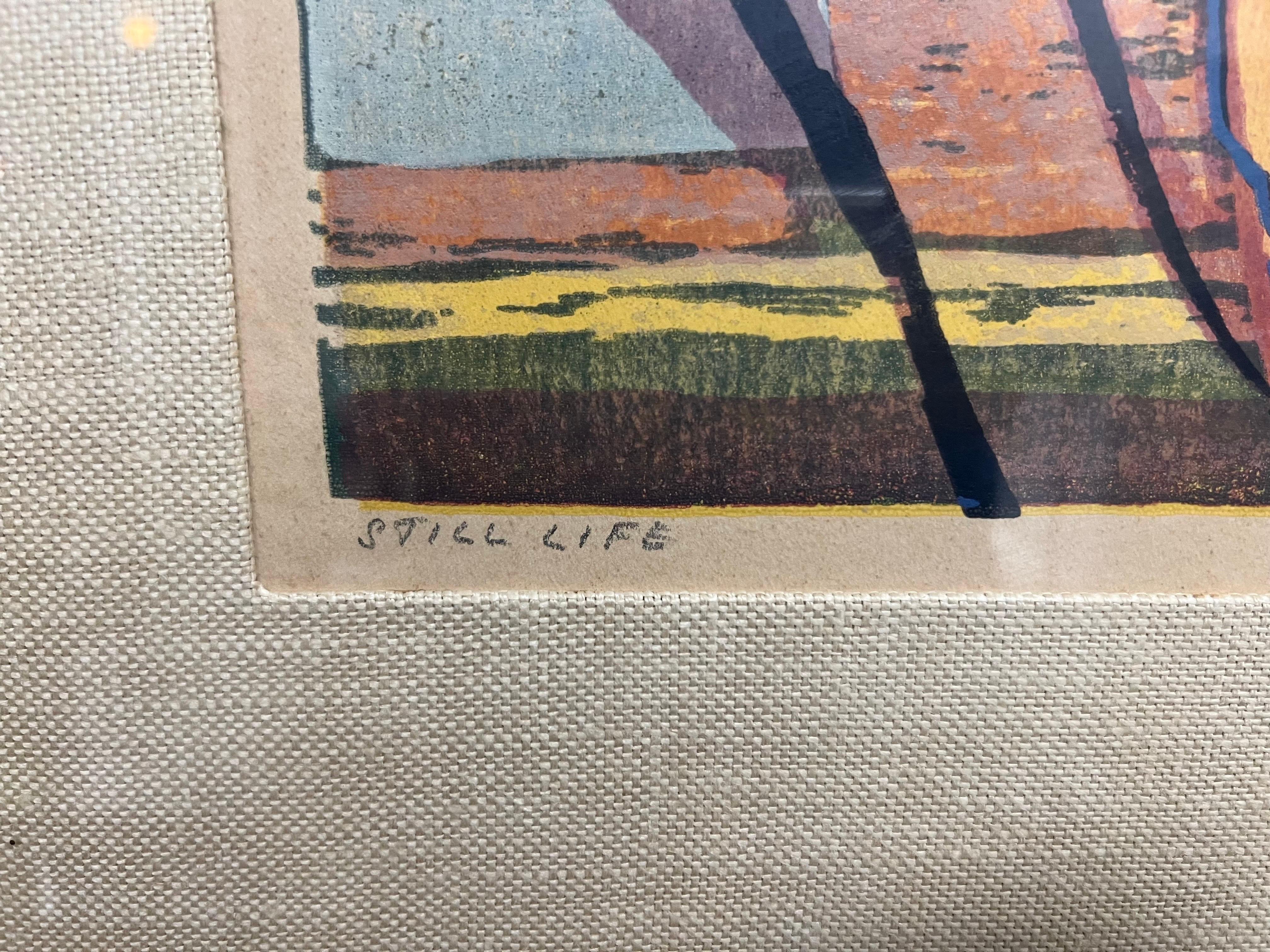 Mid-20th Century Mario De Ferrante Framed Work on Paper