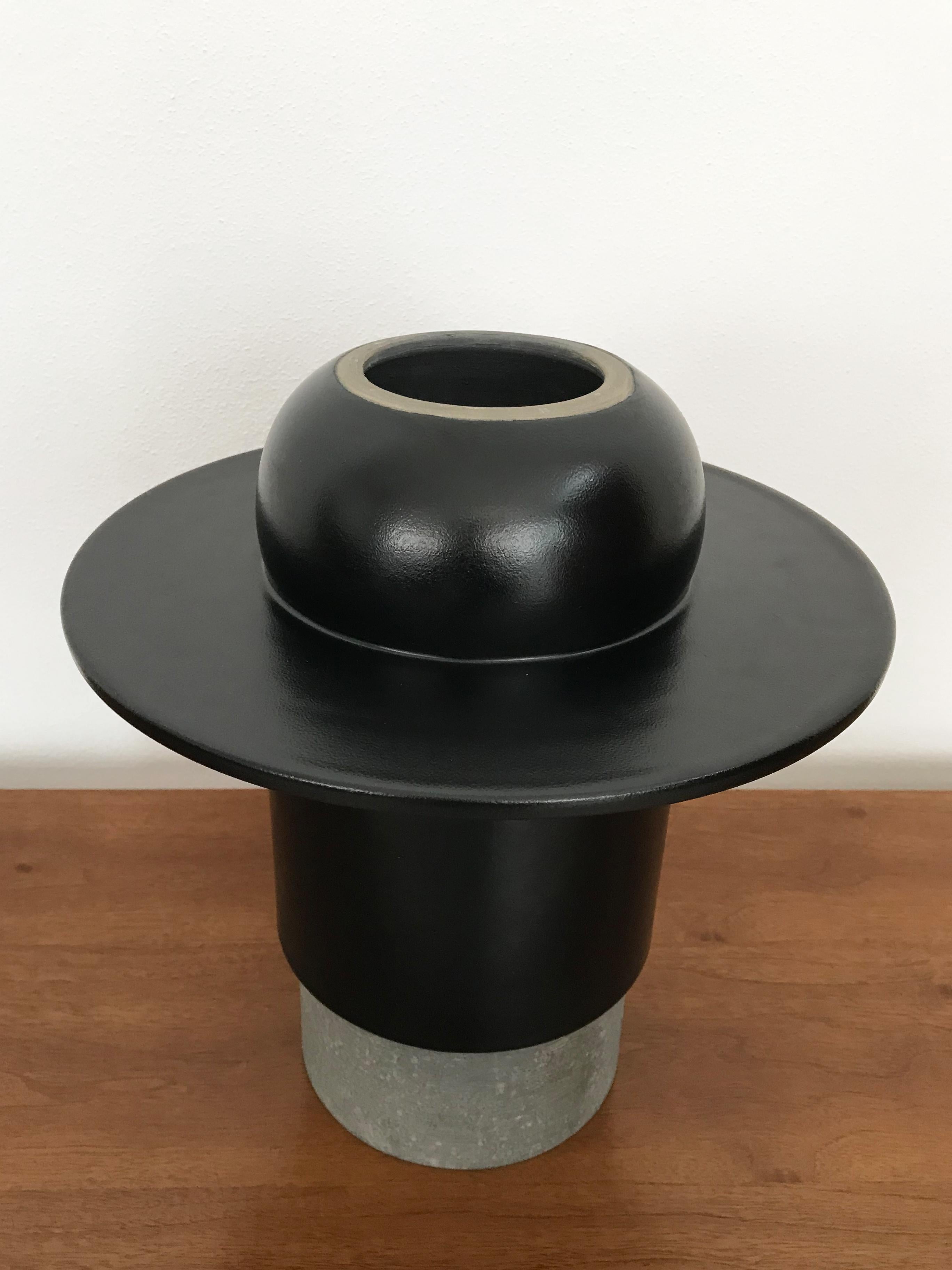 Contemporary Mario Ferrarini for Bitossi Italian Ceramic Vase Sculpture Centerpiece 2010s For Sale