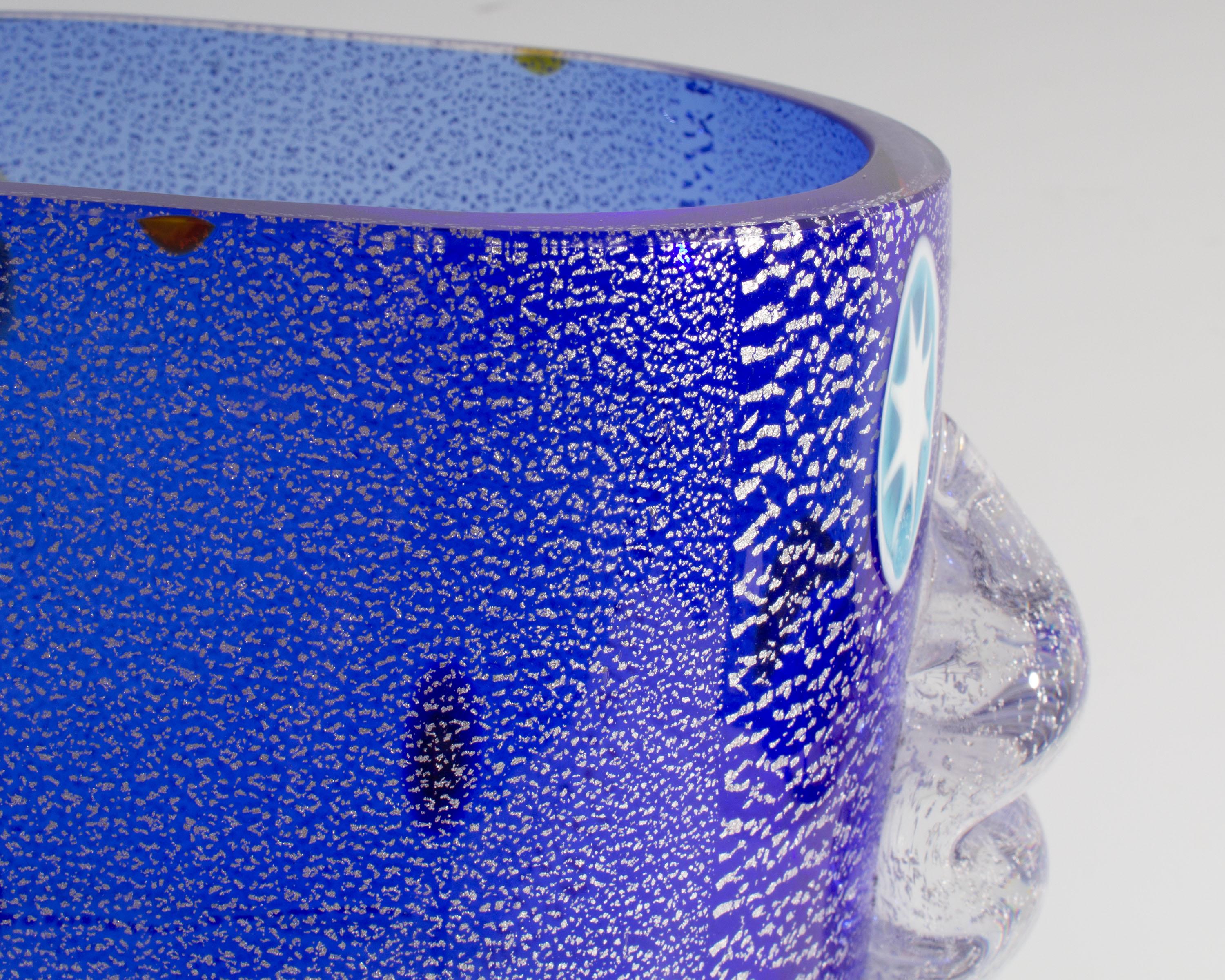20th Century Mario Gambaro Signed Italian Murano Art Glass Vase