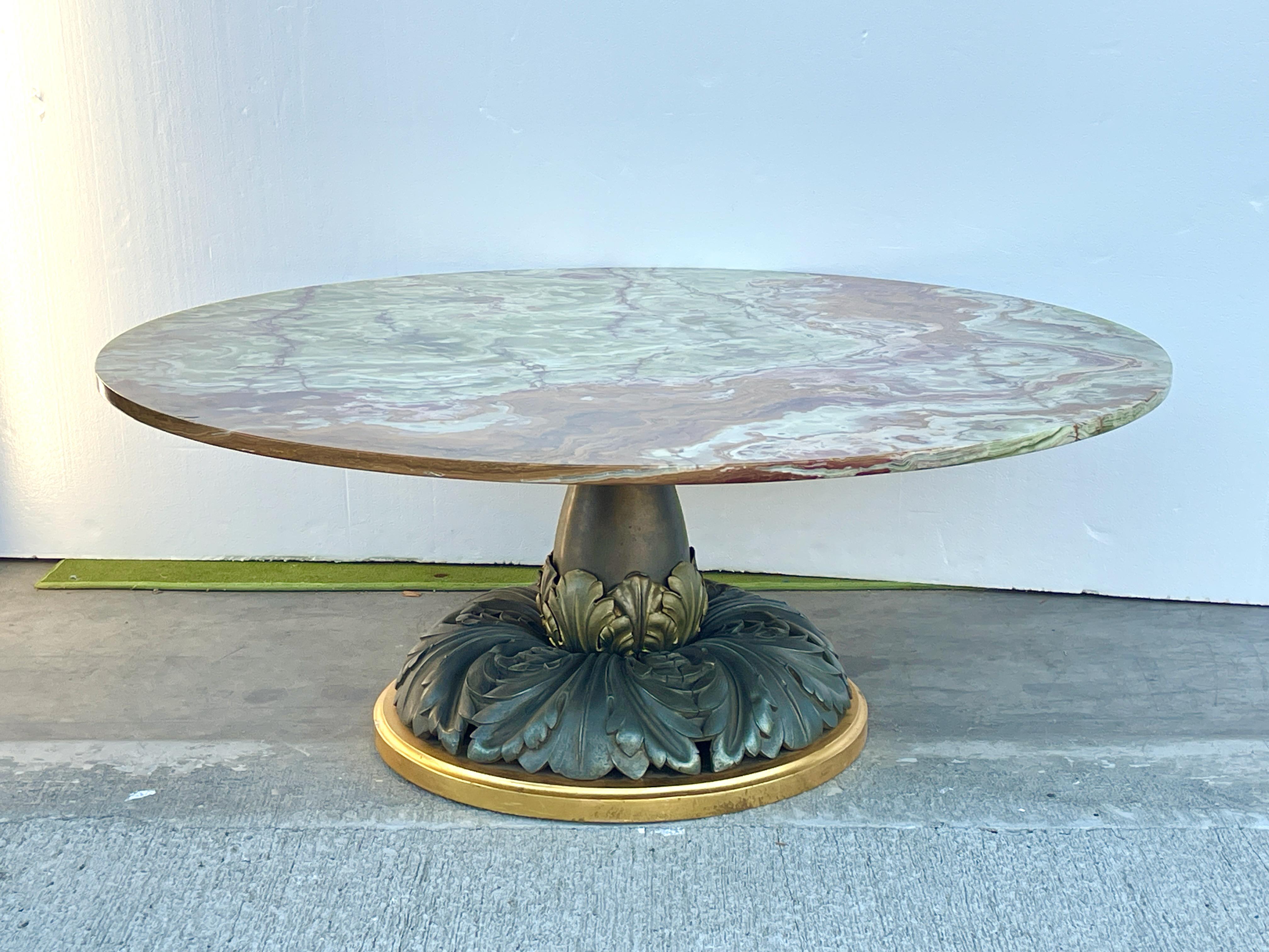 Mario Genovese Table Cocktail Onyx & Bronze doré en vente 5