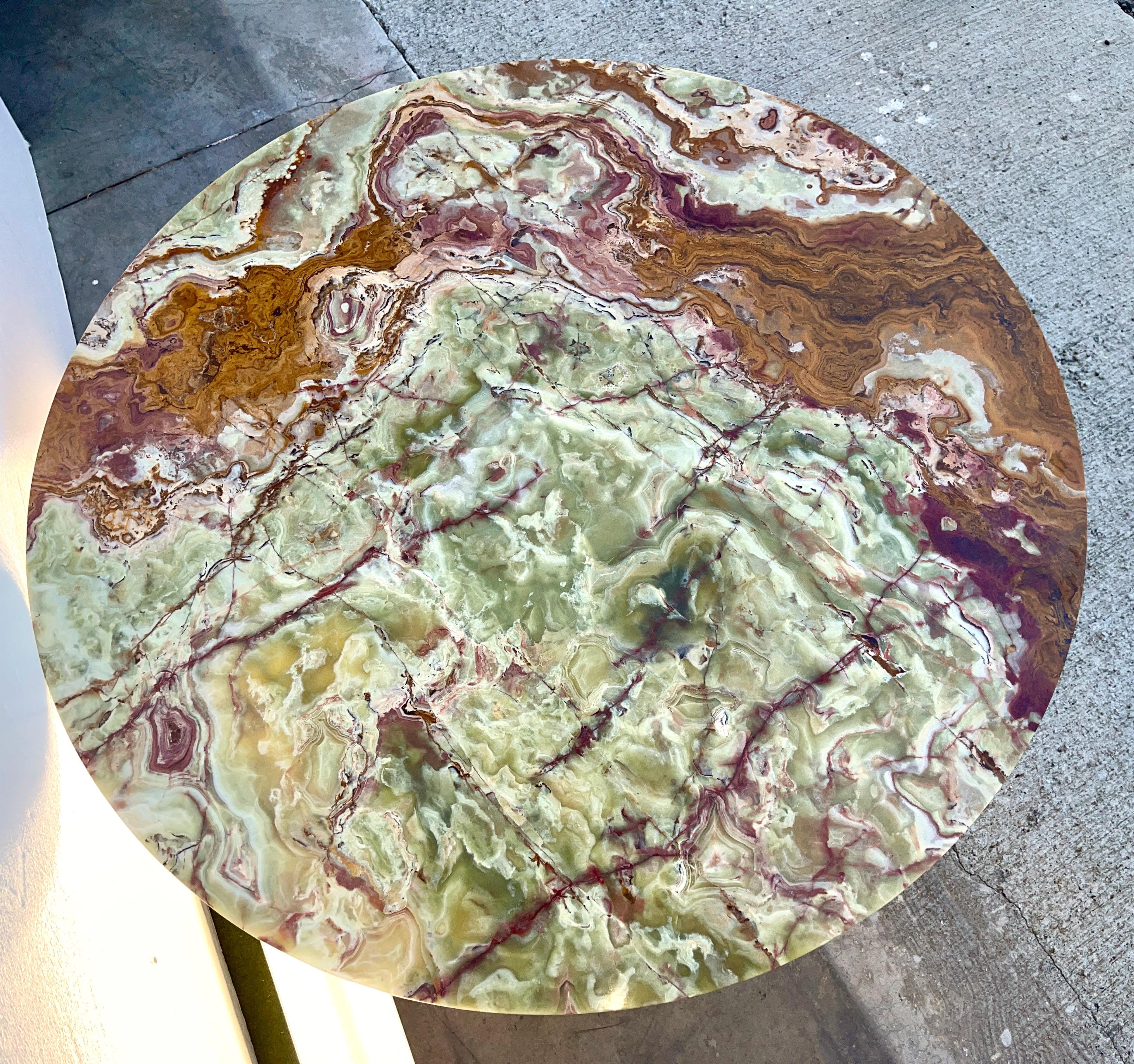 Mario Genovese Table Cocktail Onyx & Bronze doré en vente 6