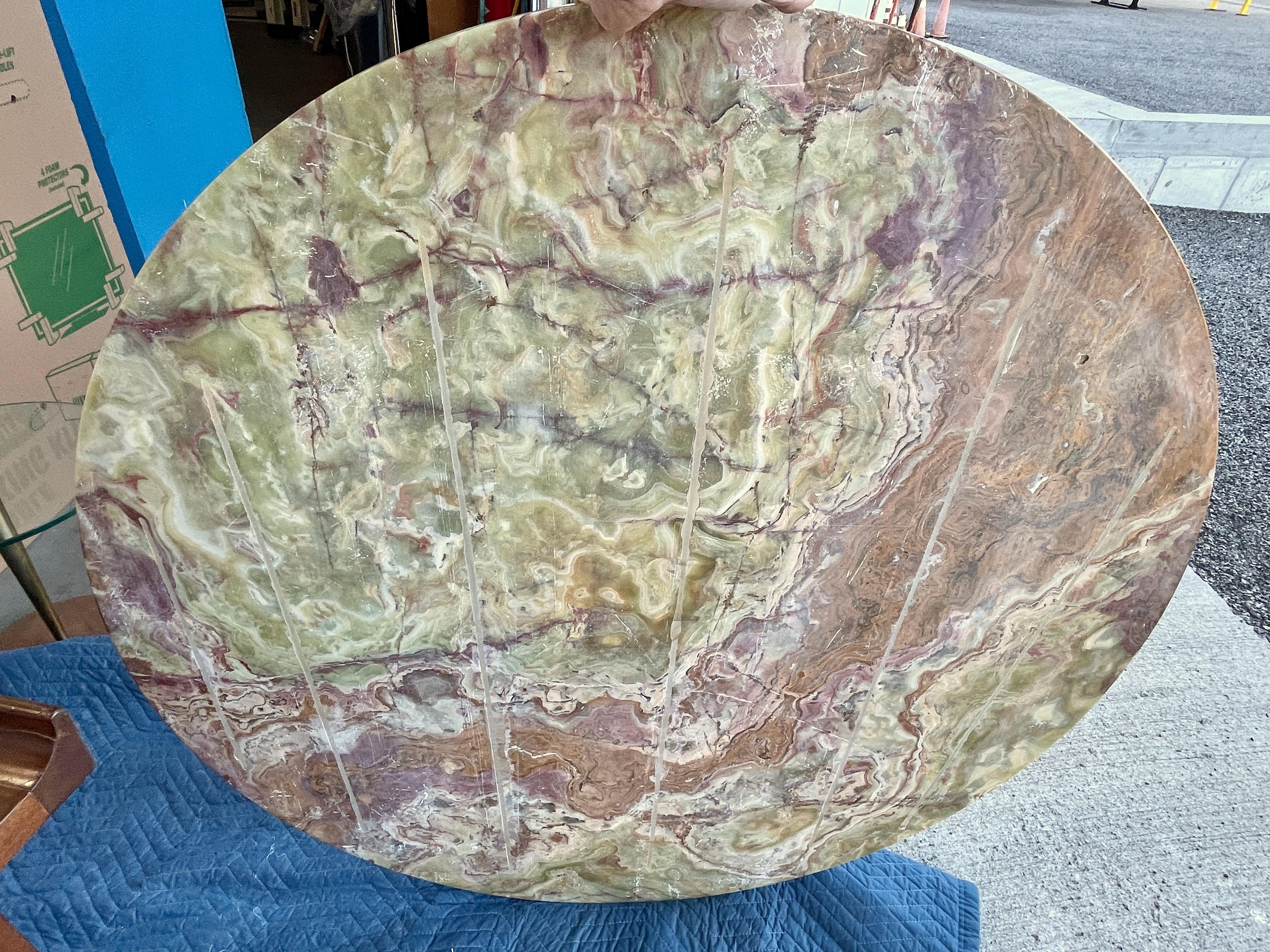 Mario Genovese Table Cocktail Onyx & Bronze doré en vente 7