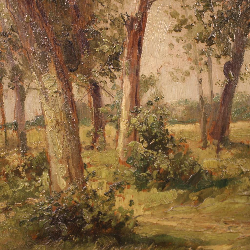 20. Jahrhundert Öl auf Karton Italienisch Signiert M. Gheduzzi Landschaftsgemälde, 1940 im Angebot 6