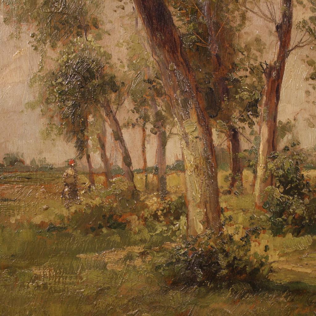 20. Jahrhundert Öl auf Karton Italienisch Signiert M. Gheduzzi Landschaftsgemälde, 1940 im Angebot 4