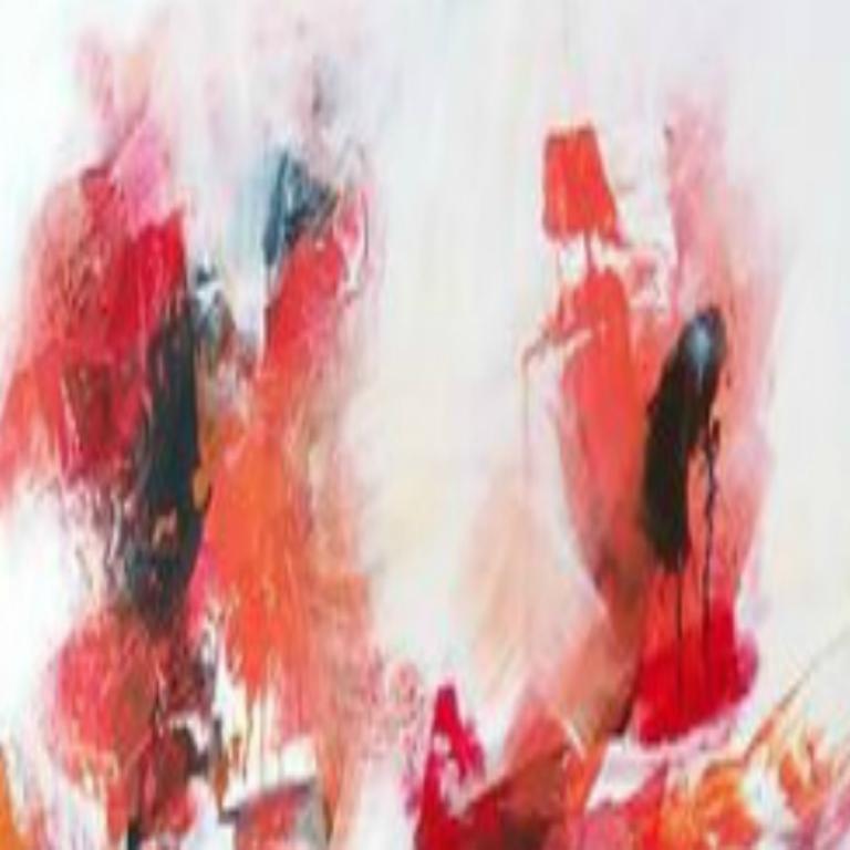 Red, White and ....., oil painting , Abstract , Cuban Artist, Special shipping - Painting by Mario Gonzalez Rodriguez