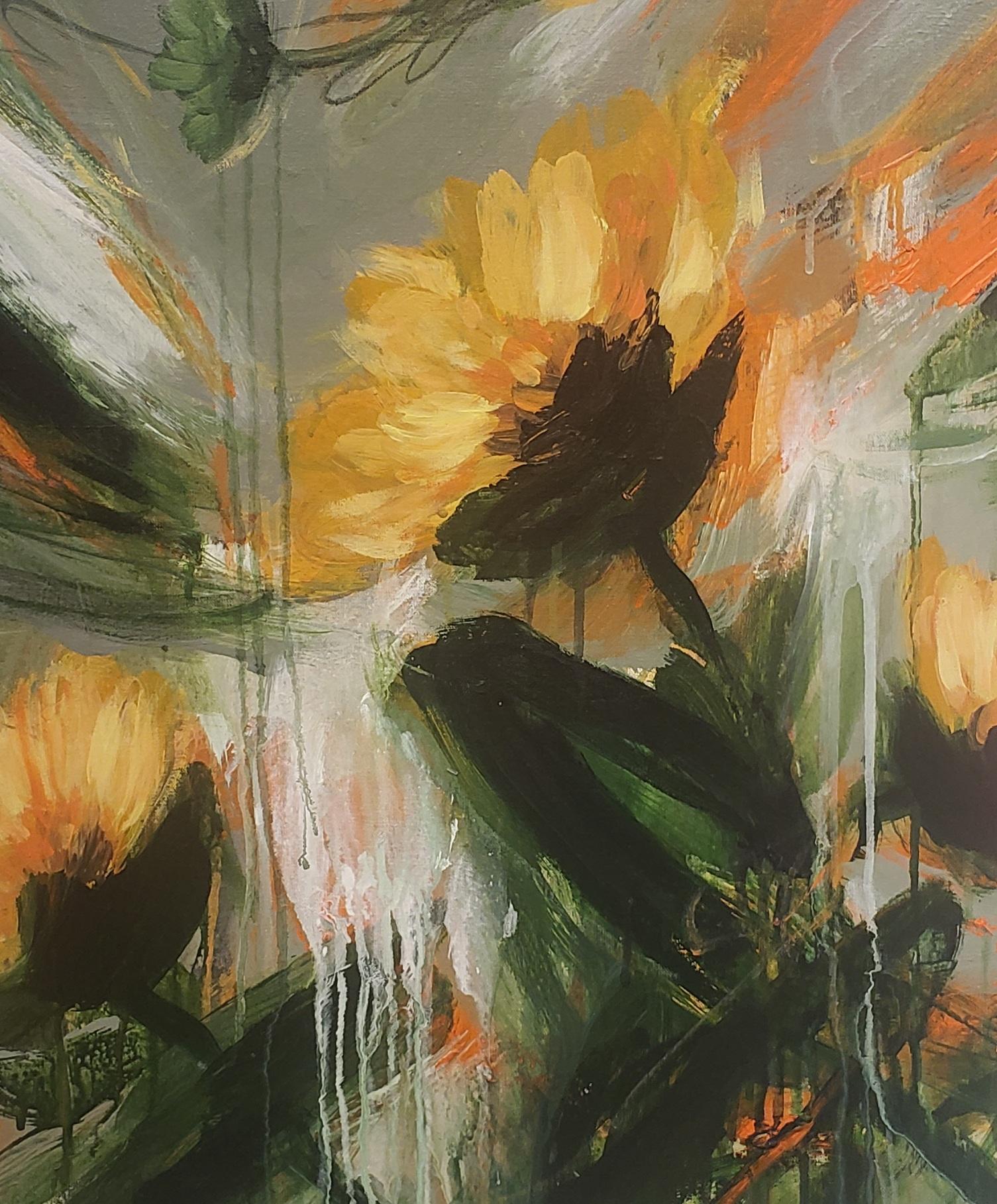 Reduced to help Artist Move to Mexico,  Cuban Floral, Oil  , Abstract  For Sale 3