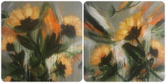 Reduced to help Artist Move to Mexico,  Cuban Floral, Oil  , Abstract