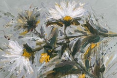 Spring Garden 1  Oil on Canvas Abstract Floral Cuban Artist  20"26"  Balance