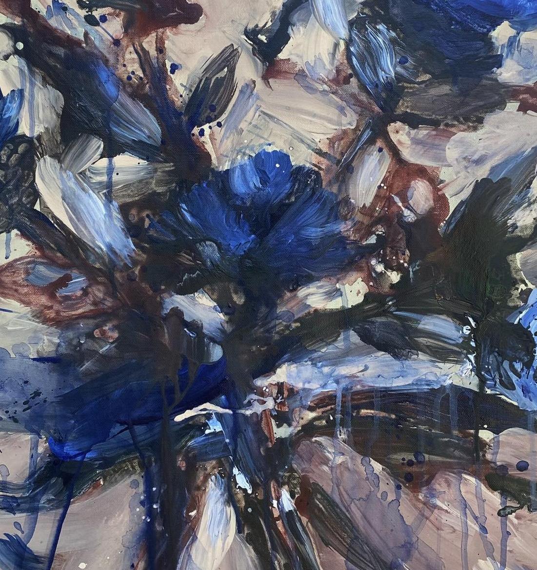 Jardín de primavera 2 Óleo sobre lienzo Abstracto floral Artista cubano  20
