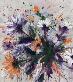 Giardino di Primavera 3 Olio su tela Astratto Floreale Artista Cubano  20"26"  Equilibrio