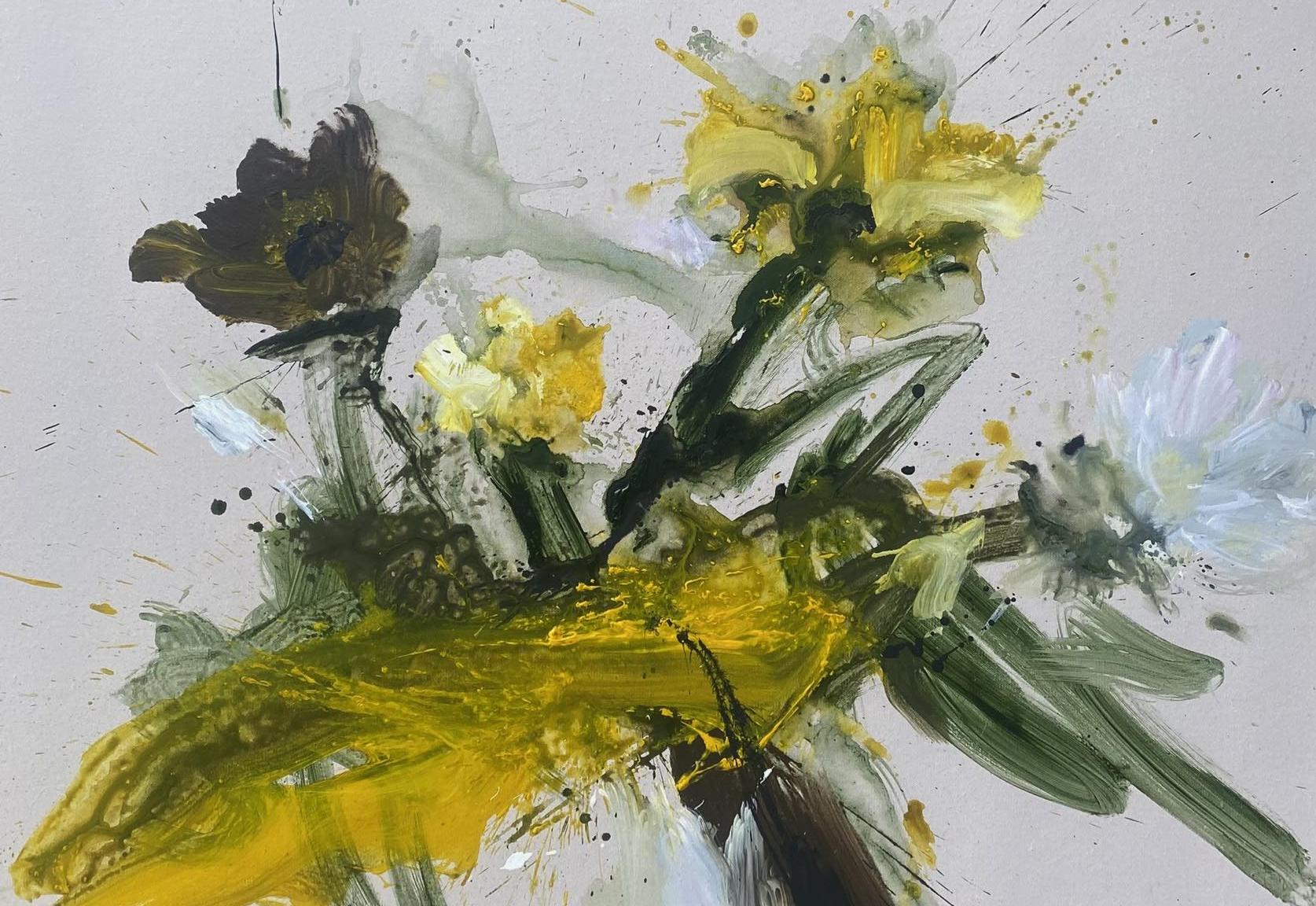 Jardín de primavera 4  Óleo sobre Lienzo Abstracto Floral Artista Cubano  40'x32