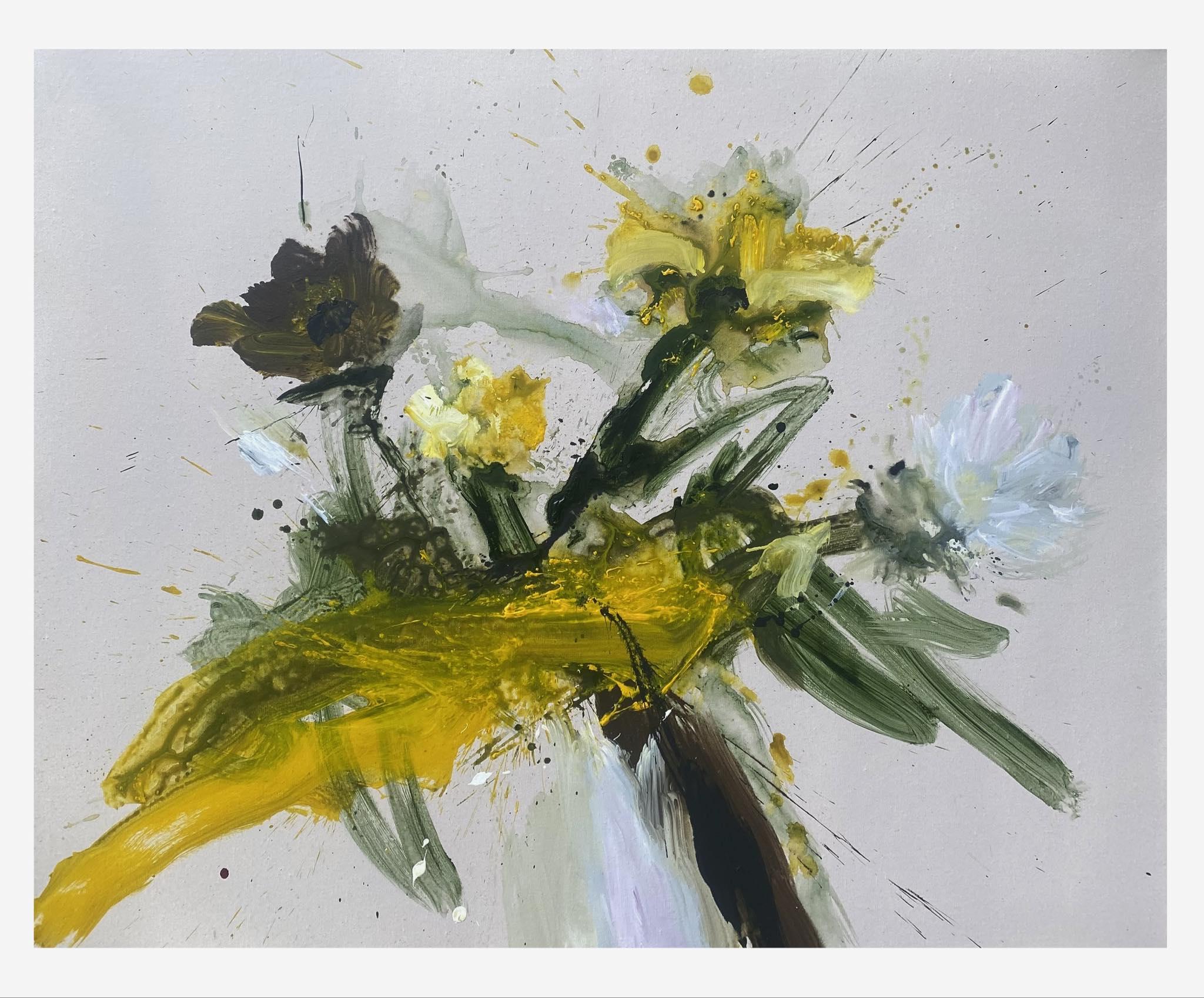 Jardín de primavera 4  Óleo sobre Lienzo Abstracto Floral Artista Cubano  40'x32"  Saldo
