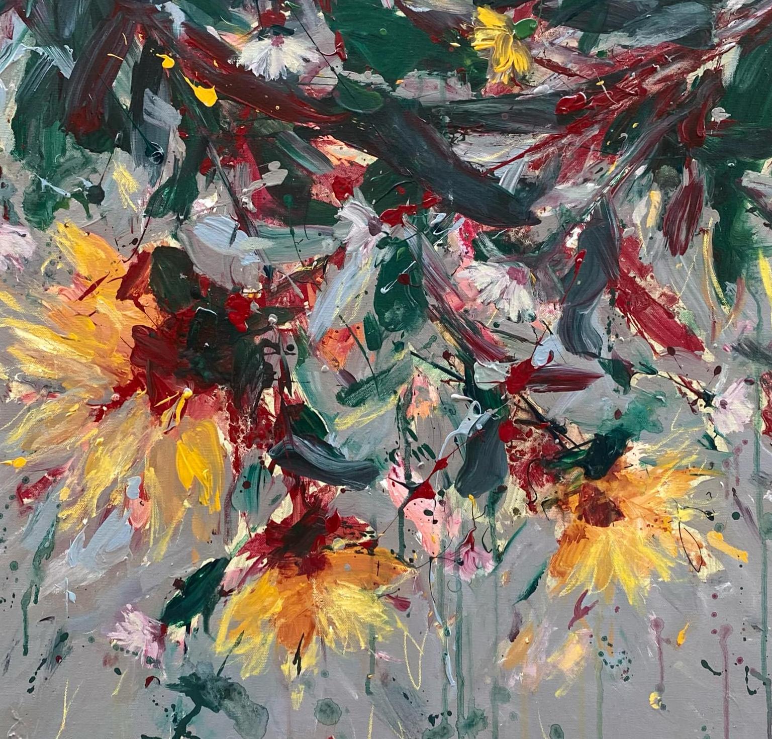 Giardino di Primavera 6 Olio su tela Astratto Floreale Artista Cubano 29