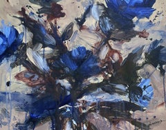 Spring Garden 7 Oil on Canvas Abstract Floral Cuban Artist 20 Balance 20"x20"