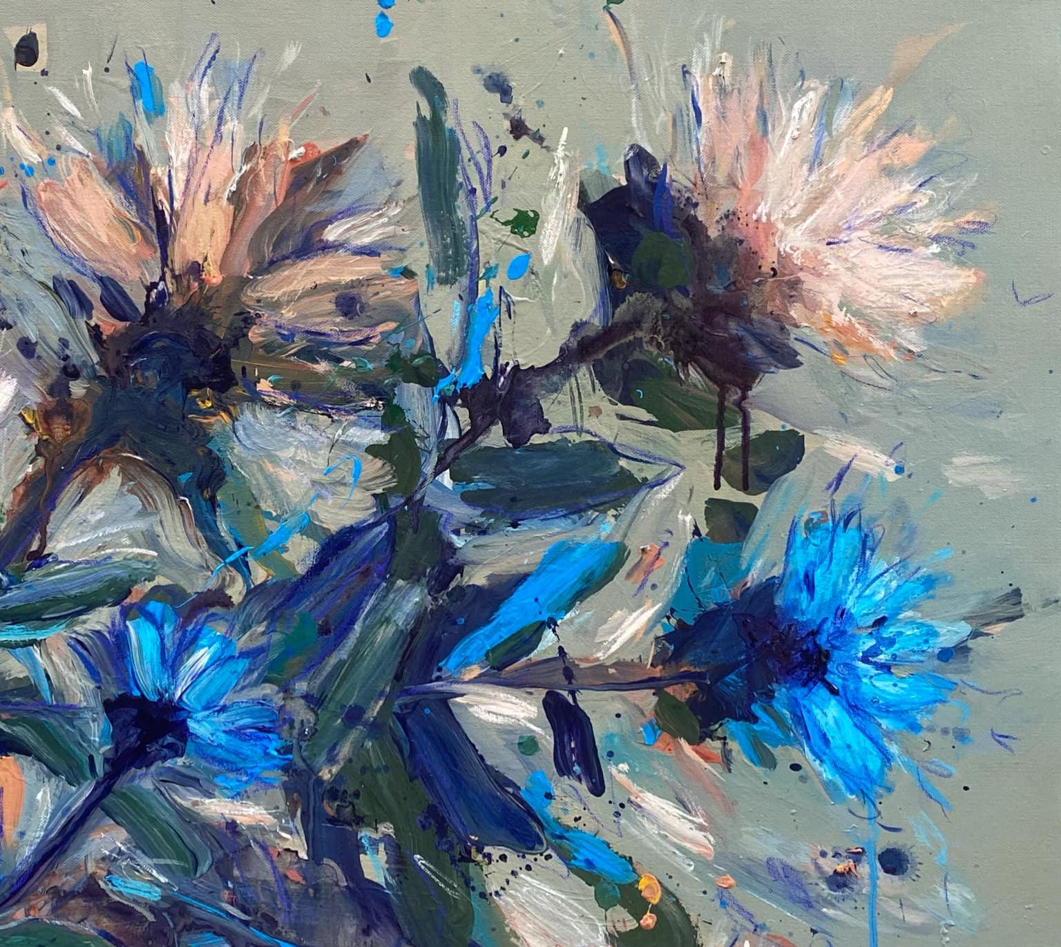 Giardino di Primavera 8 Olio su tela Astratto Floreale Artista Cubano  Bilanciamento 26