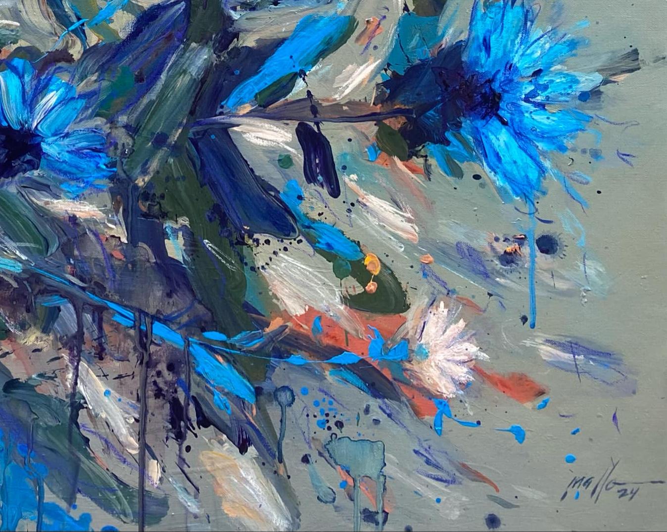Giardino di Primavera 8 Olio su tela Astratto Floreale Artista Cubano  Bilanciamento 26
