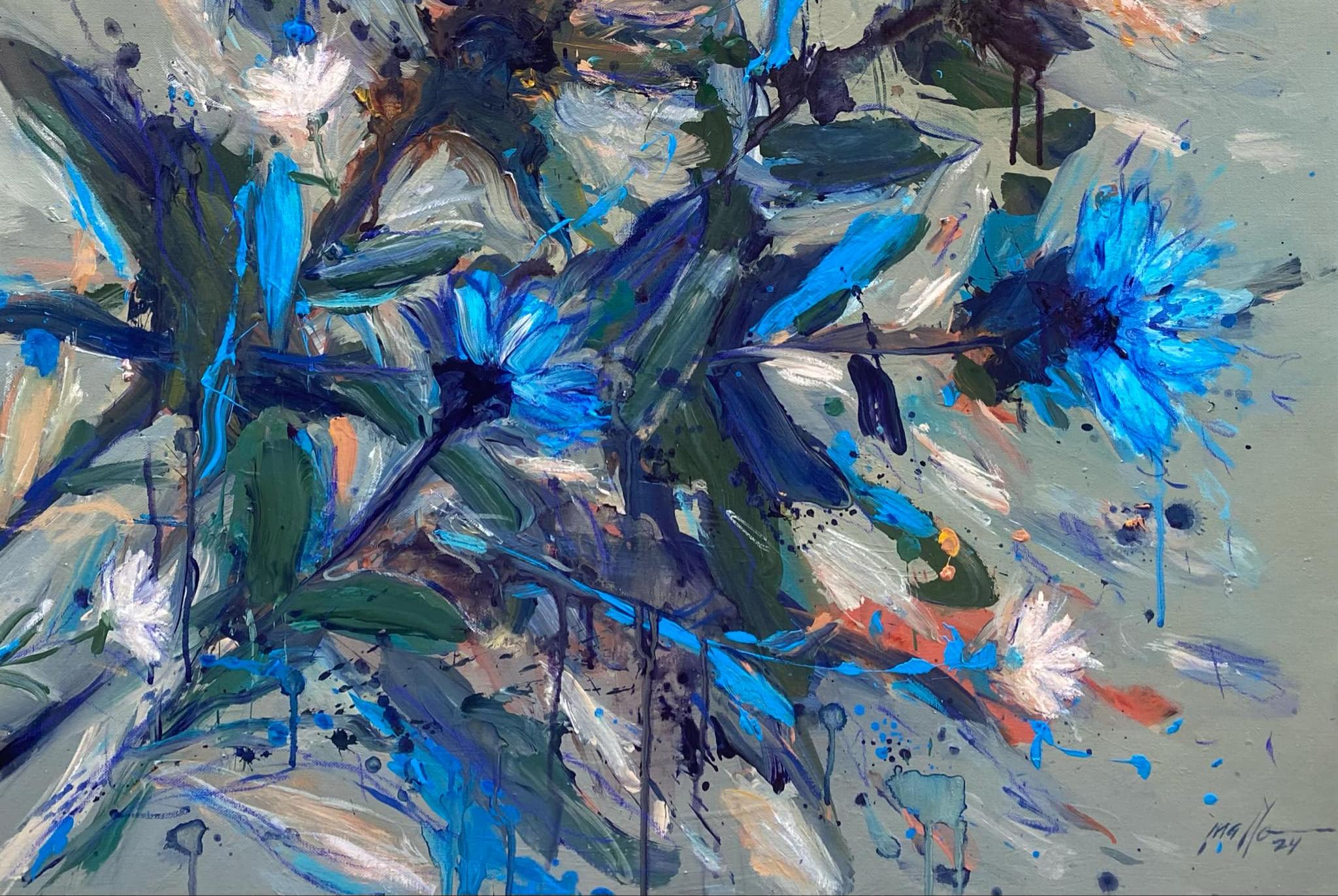 Mario González (Mallos)
 Giardino di Primavera 8 Olio su tela Astratto Floreale Artista Cubano  Balance 26