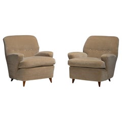 Mario Gottardi Armchairs in Pierre Frey Teddy, Italy 1950