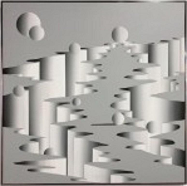 Mario Grimaldi American Contemporary Surrealist Abstraktes Öl auf Leinwand Gemälde (Moderne) im Angebot