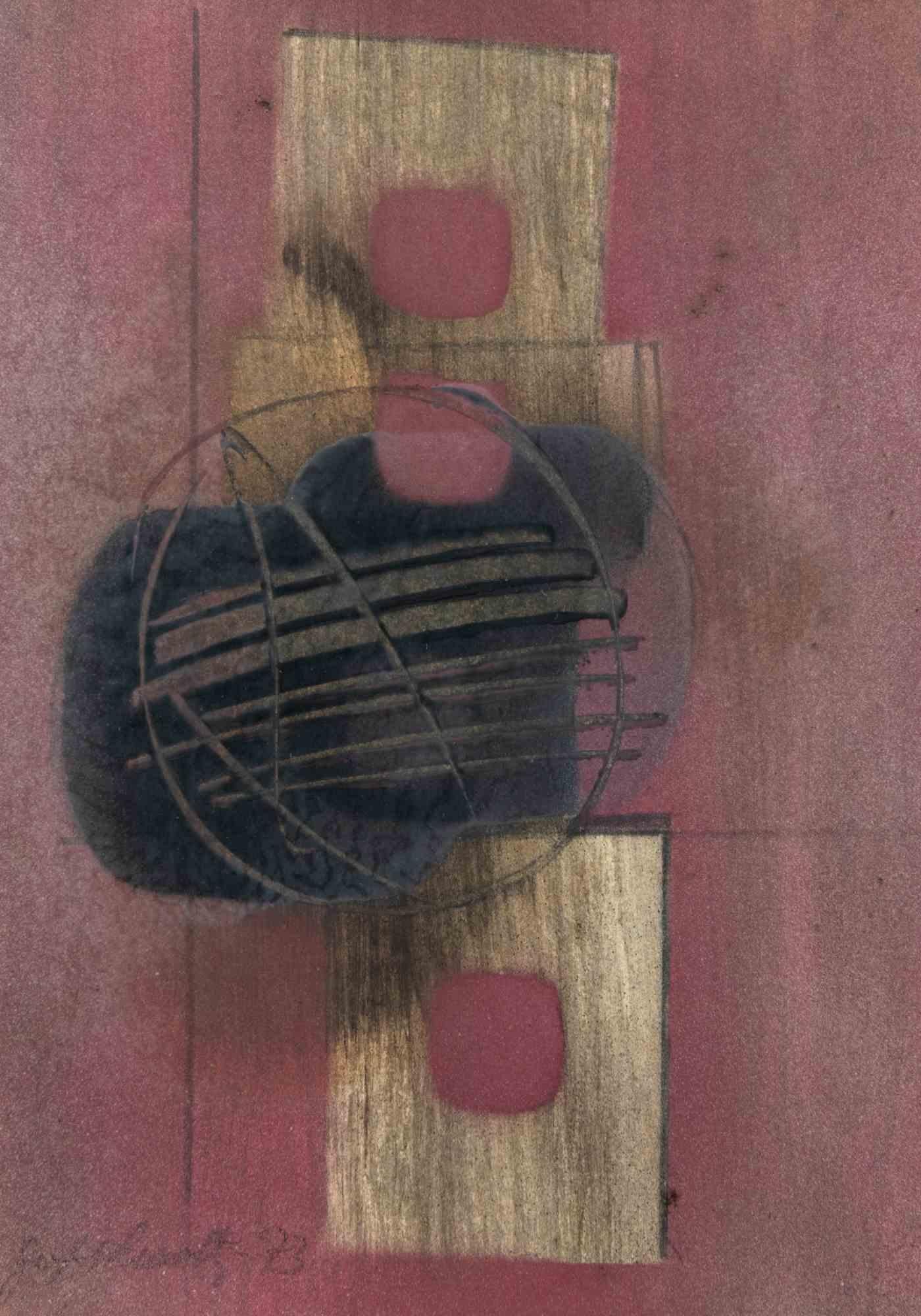 Composizione astratta - Disegno di Mario Guglielmotti - 1973 in vendita 2