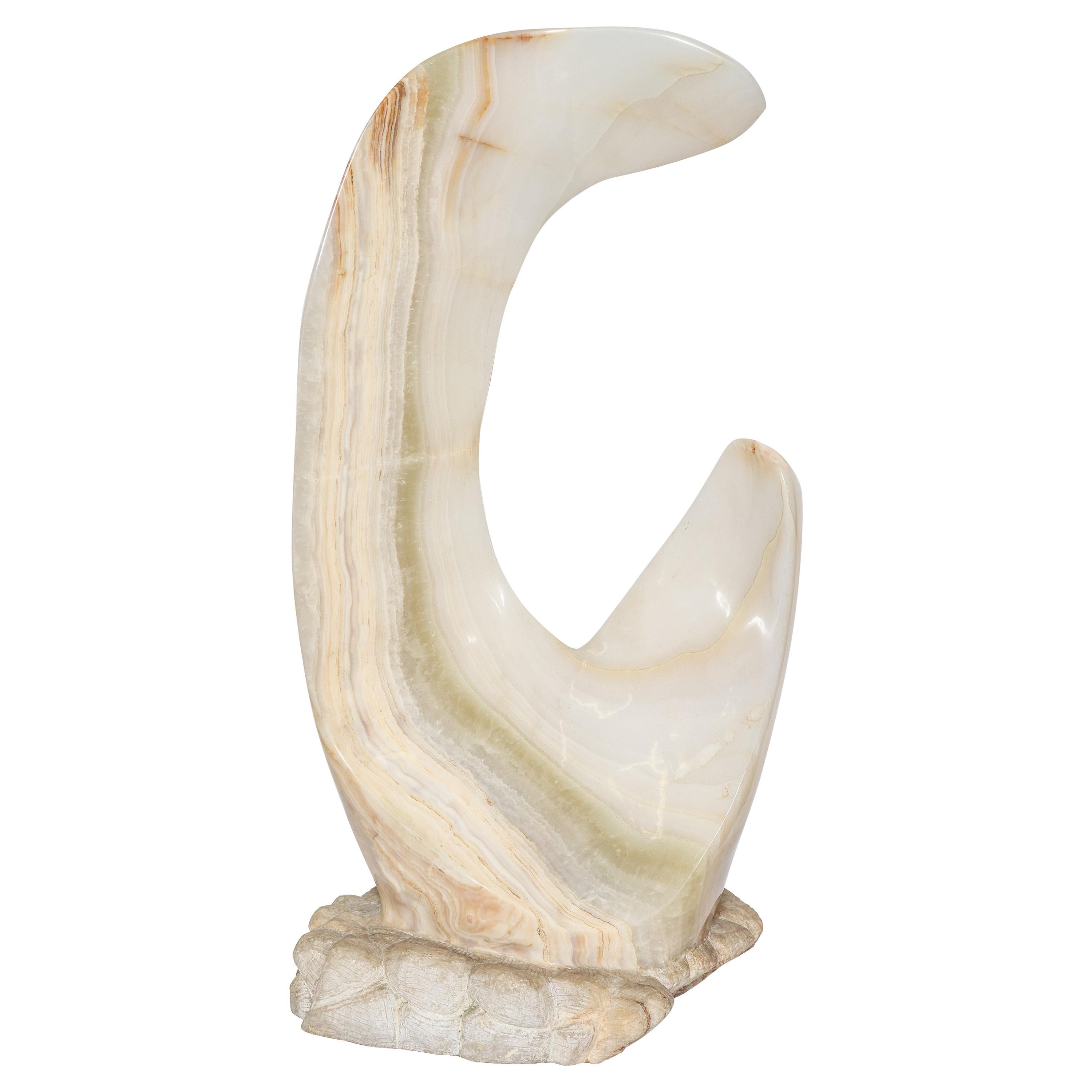 Mario Guti Mid-Century Modern Carved Onyx Biomorphic Sculpture