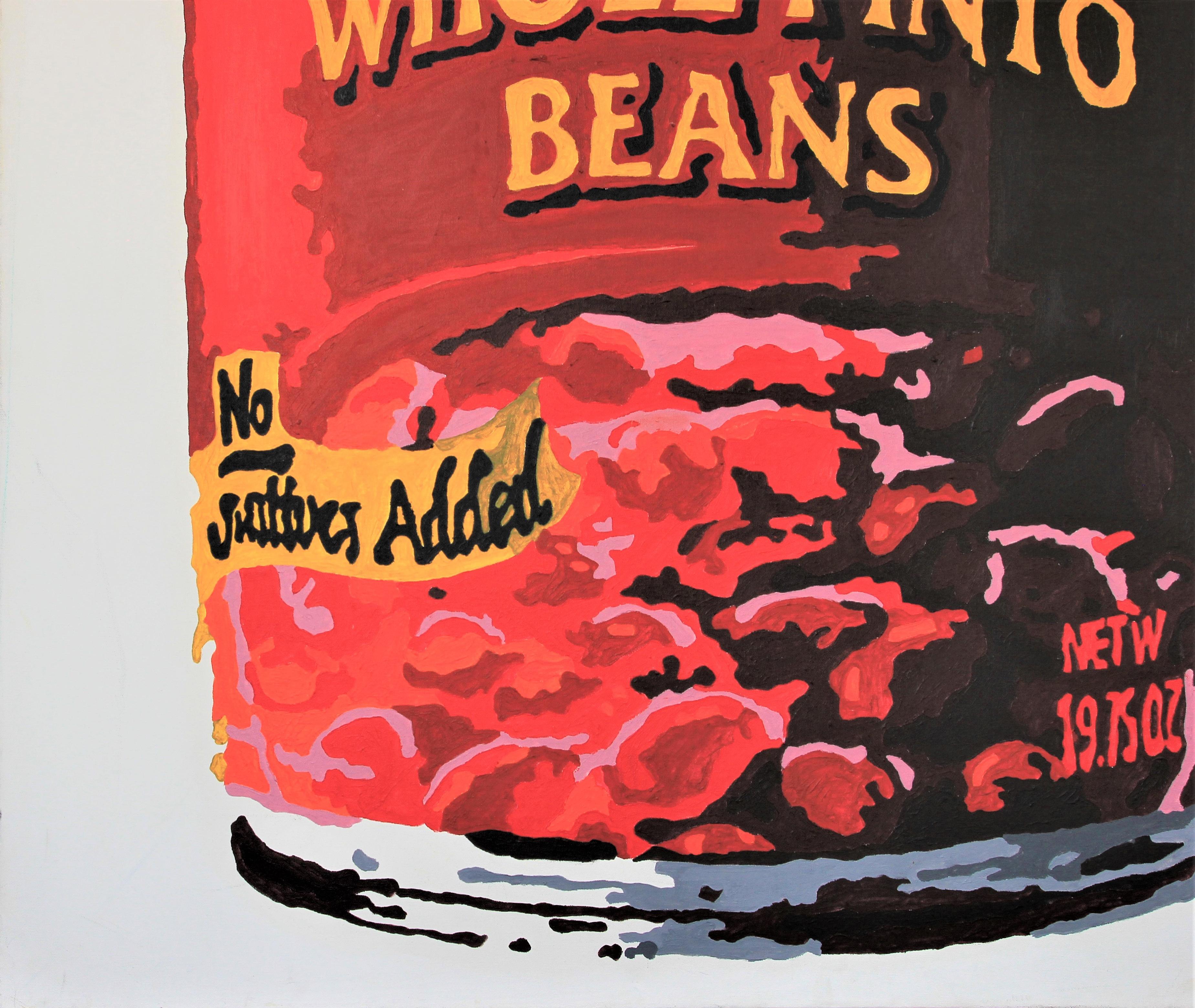 Can of Beans Rot getönt Andy Warhol inspiriert Contemporary Pop Art Malerei im Angebot 1