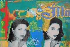 “Ell Es Magia / She is Magic / Kendall Jenner” Teal Toned Pop Art Painting