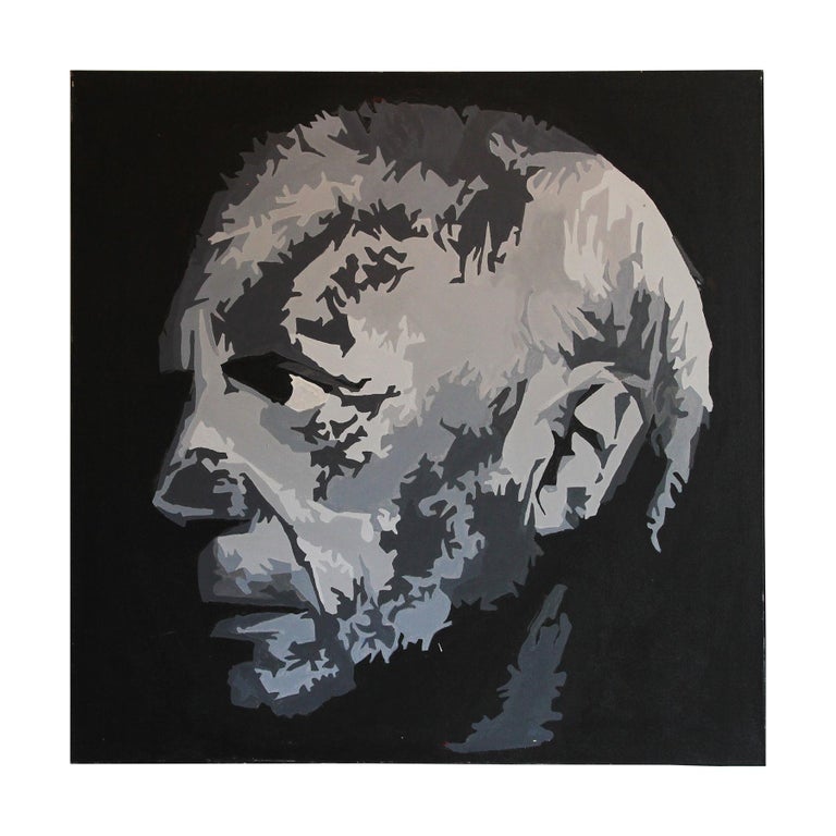 Mario Humberto Kazaz - Grayscale Portrait of Pablo Picasso Contemporary Pop  Art Painting For Sale at 1stDibs