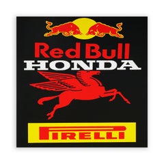 “Red Bull” Red, Black, & Yellow Contemporary Pop Art Corporate Logo Painting