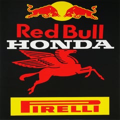 “Red Bull” Red, Black, & Yellow Contemporary Pop Art Corporate Logo Painting
