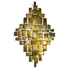 Scultura da parete in ottone di Mario Jason, metà del secolo scorso, circa 1970