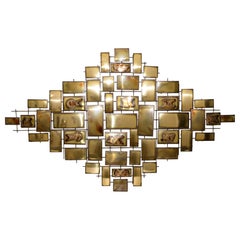 Mario Jason Mid-Century Modern Brass Wall Sculpture, circa 1970s