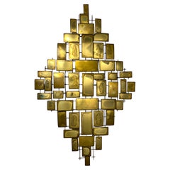 Mario Jason Mid-Century Modern Brass Wall Sculpture, circa 1970s