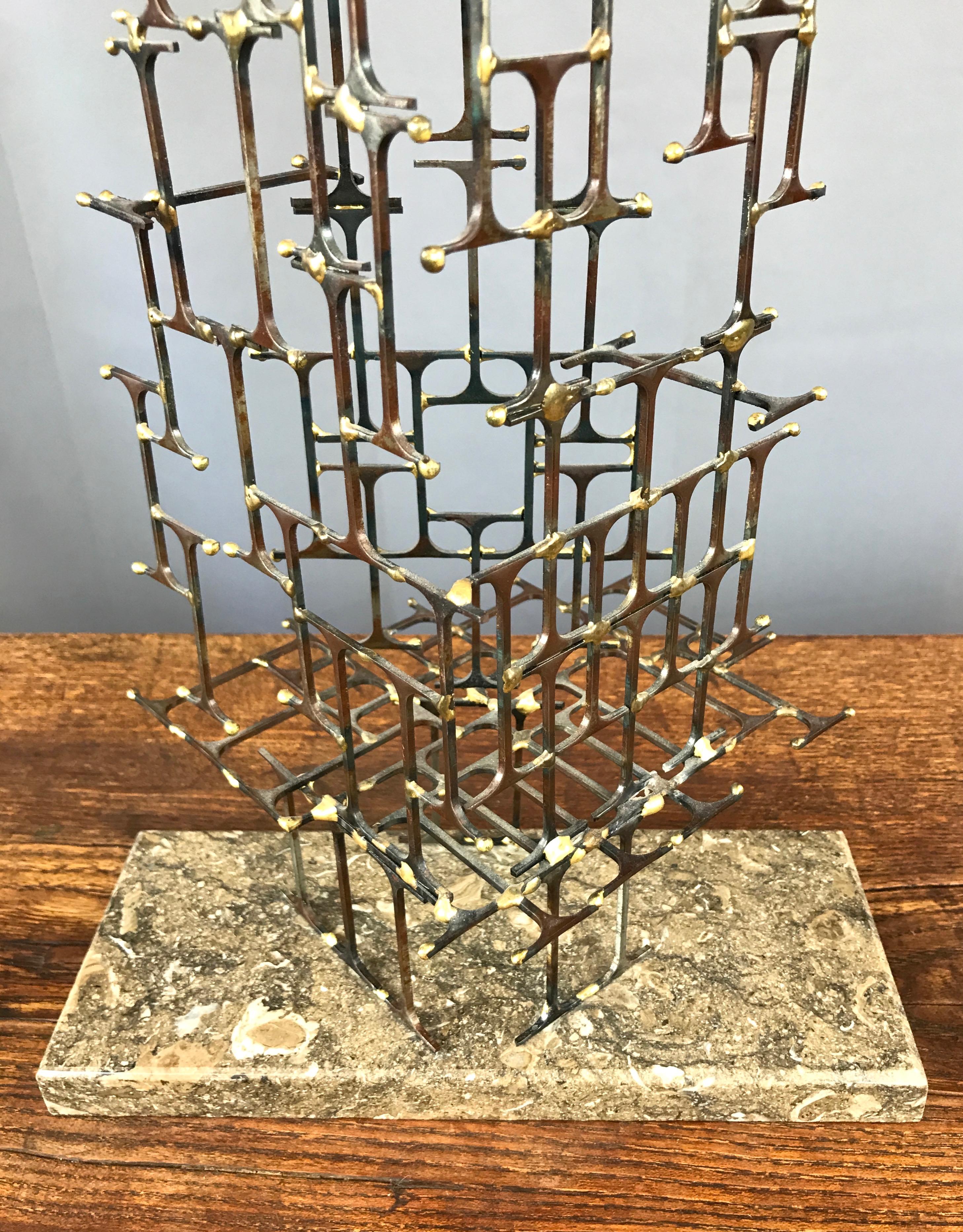 Late 20th Century Mario Jason Towering Brutalist Abstract Sculpture, Signed and Dated